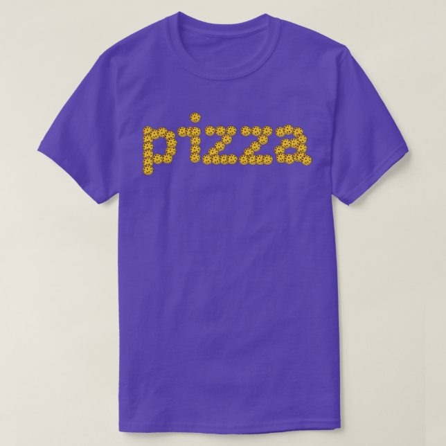 Camiseta Tipografía alimentaria de pizza (Diseño del anverso)