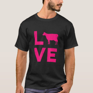 Camiseta Tipografía Amante de las Vacas Granjero
