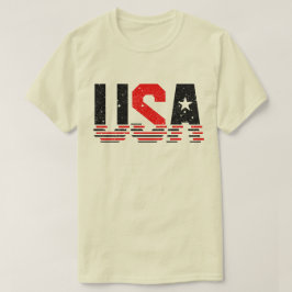 Camiseta Tipografía angustiada en rojo y negro en Estados U