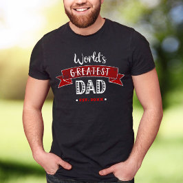 Camiseta Tipografía angustiado del mejor papá del mundo en