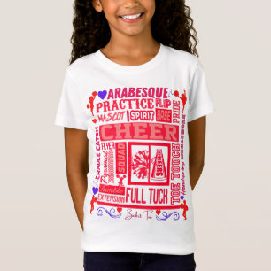 Camiseta Tipografía animadora en rojo para chicas