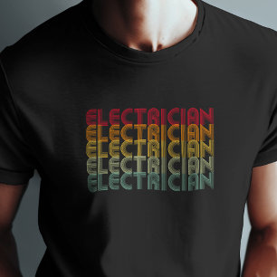 Camiseta Tipografía apilada de electricidad al estilo retro