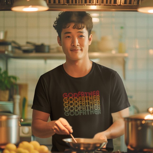 Camiseta Tipografía apilada del padrino de Guay Retro 70 (Subido por el creador)