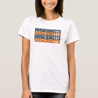 Camiseta Tipografía apilada vintage de Massachusetts con te