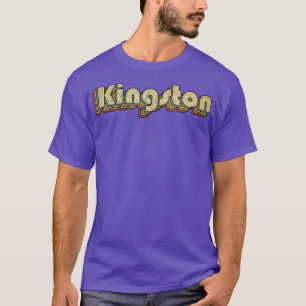 Camiseta Tipografía arcoíris estilo 70 de Kingston Vintage
