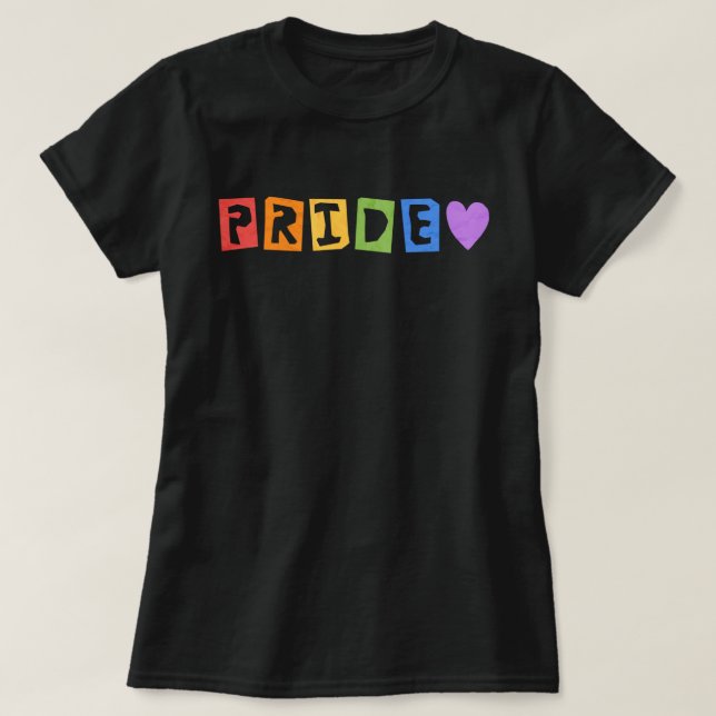Camiseta Típografia Arcoíris Orgullo (Diseño del anverso)