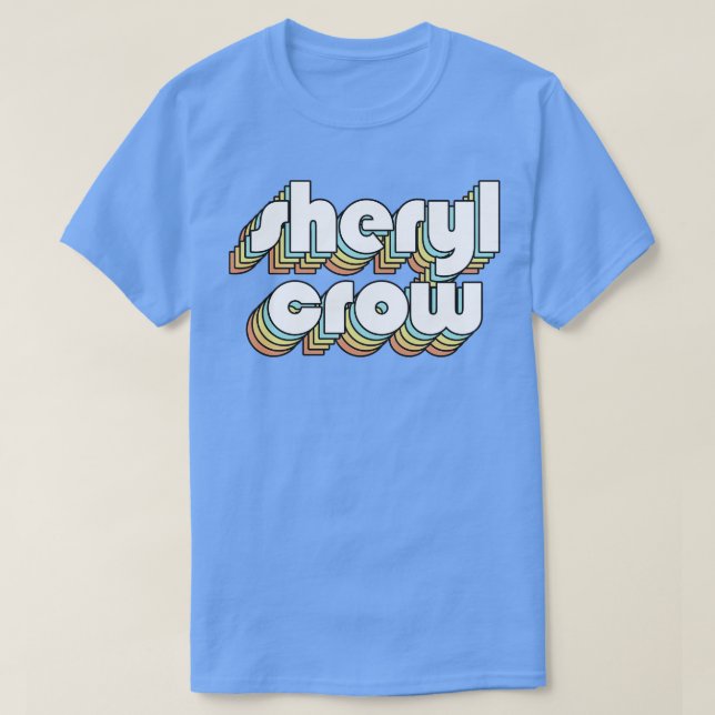 Camiseta Tipografía arcoiris retro Sheryl Crow estilo desva (Diseño del anverso)