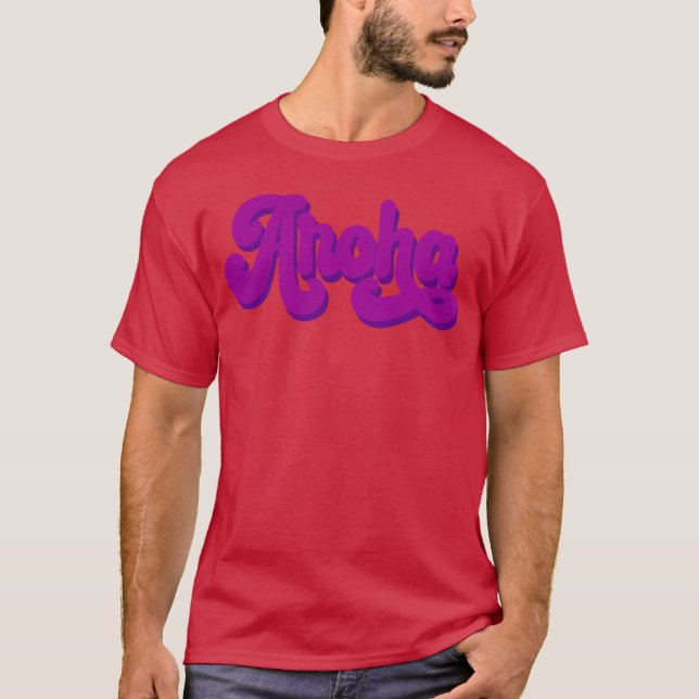 Camiseta Tipografía Astro Aroha regalo 70s (Anverso)