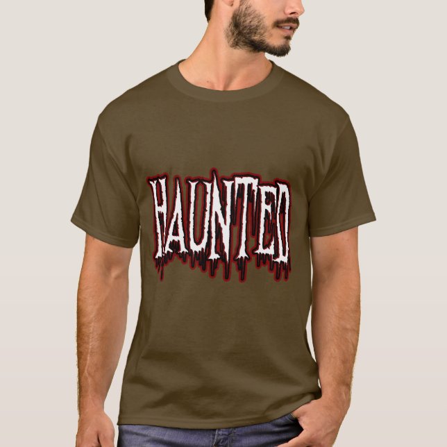 Camiseta Tipografía atormentada de goteo de terror (Anverso)