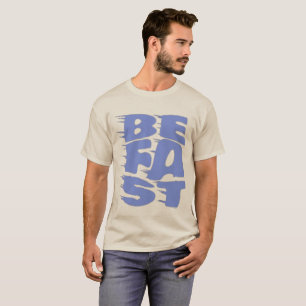 Camiseta Tipografía Azul BE FAST - Hombres Inspirados en el