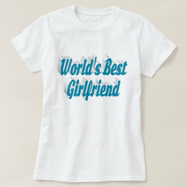 Camiseta Tipografía azul del cielo de Girlfriend (Diseño del anverso)