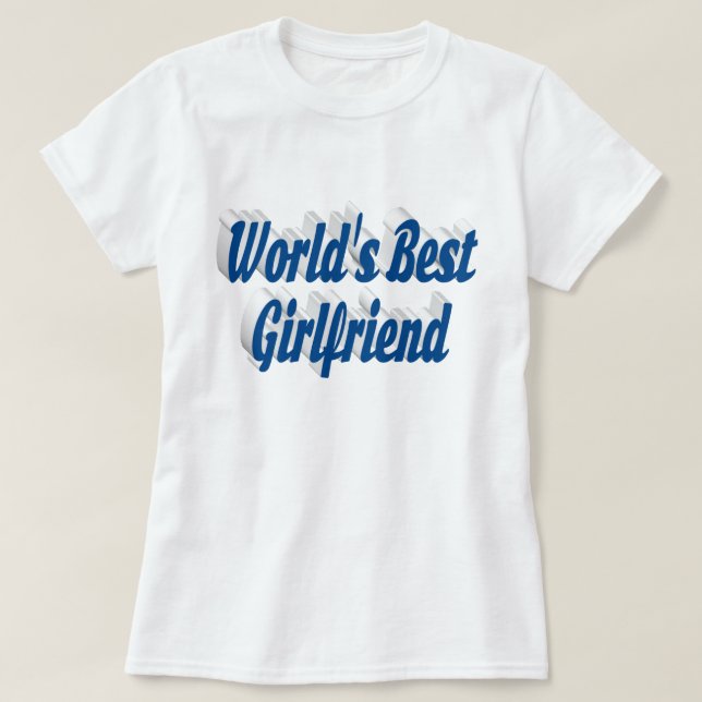 Camiseta Tipografía azul del mar Girlfriend (Diseño del anverso)