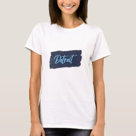 Camiseta Tipografía azul manuscrita de Detroit