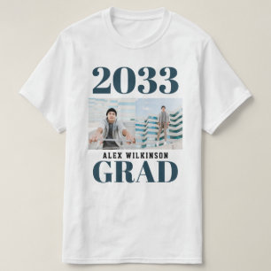 Camiseta Tipografía Azul Moderno Graduación de fotografía s