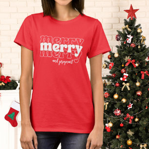 Camiseta Tipografía Blanca de Navidad Alegre Alegre y Embar