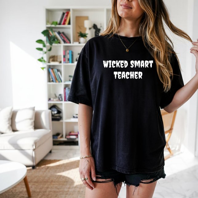 Camiseta Tipografía blanca del profesor inteligente malvado (Subido por el creador)