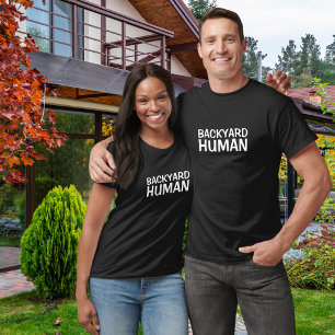 Camiseta Tipografía Blanca Divertida de Humano de Patio