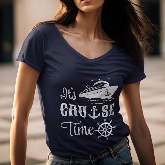 Camiseta Tipografía blanca en tiempo de crucero cuello V fe (Subido por el creador)