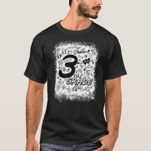 Camiseta Tipografía blanqueada profesora de tercer grado