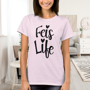 Camiseta Tipografía cardíaca irlandesa Cute Feis Life