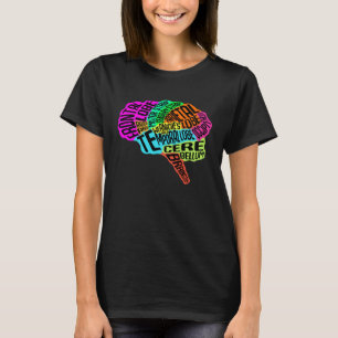 Camiseta Tipografía cerebral RN Neurociencia Enfermera Neur