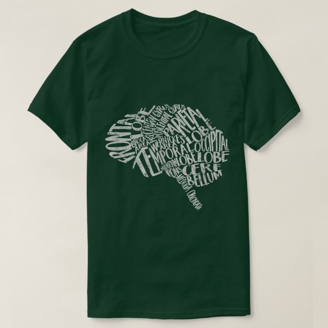 Camiseta Tipografía cerebral RN Neurociencia Nurólogo Neuro (Diseño del anverso)