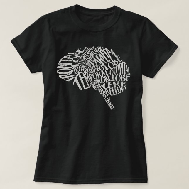Camiseta Tipografía cerebral T RN Neurociencia Enfermera Ne (Diseño del anverso)