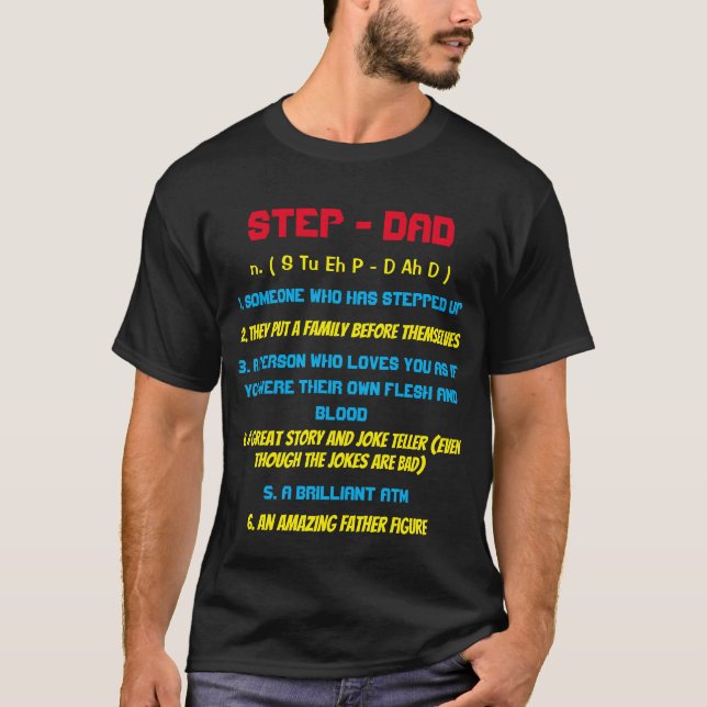 Camiseta Tipografía Cita Padrastro Negro (Anverso)