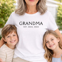 Camiseta Tipografía Clásica Negra Abuela Establecida
