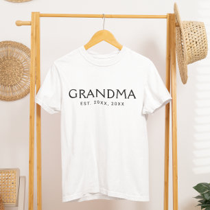 Camiseta Tipografía Clásica Negra Abuela Establecida