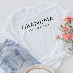 Camiseta Tipografía Clásica Negra Abuela Establecida