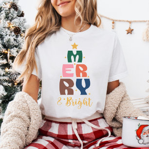 Camiseta Tipografía colorida brillante y mora