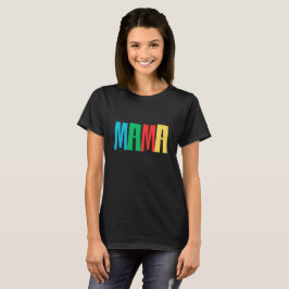 Camiseta Tipografía Colorida Minimalista de Mamá