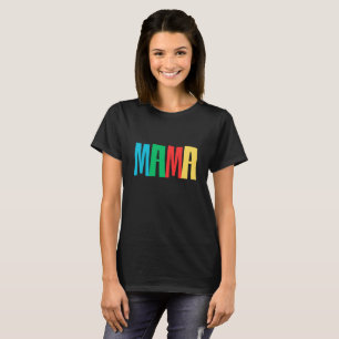 Camiseta Tipografía Colorida Minimalista de Mamá
