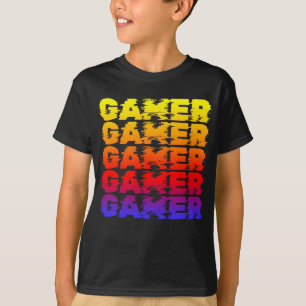 Camiseta Tipografía Colorida Para Jugadores De Juegos