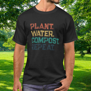 Camiseta Tipografía Colorida Plantar Agua Composta Repetir