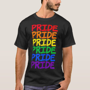 Camiseta Tipografía con bandera arco iris de orgullo para s