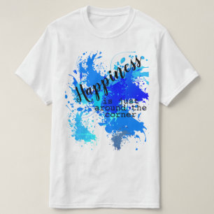 Camiseta Tipografía con felicidad en salpicaduras de color