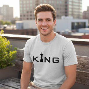 Camiseta Tipografía Cool King Jugador de Ajedrez