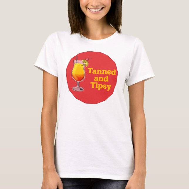 Camiseta Típografía curtida y cóctel divertido (Anverso)