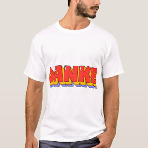 Camiseta Tipografía Danke estilo retro.