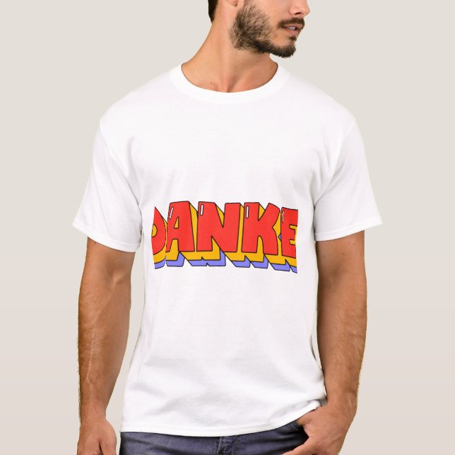 Camiseta Tipografía Danke estilo retro. (Anverso)