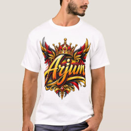 Camiseta Tipografía de Alas de Corona Real Arjun
