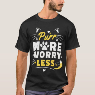 Camiseta Tipografía de Amante de Gatos 'Ronronea Más Preocú