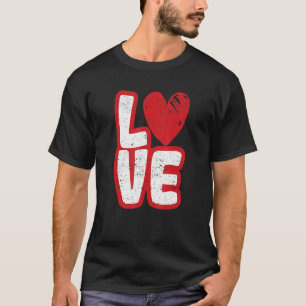 Camiseta Tipografía de amor Corazones El día de San Valentí