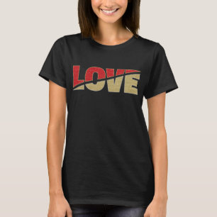 Camiseta Tipografía de amor fraccionada Purpurina dorado ro