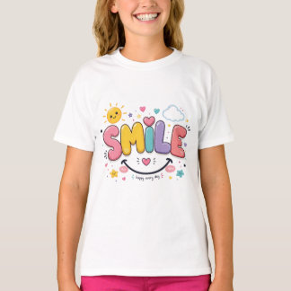 Camiseta Tipografía de Arte Sonriente - Feliz Todos los Día