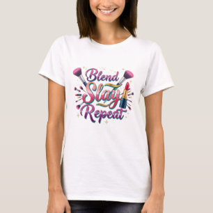 Camiseta Tipografía de artista de maquillaje Blend Slay Rep