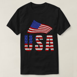 Camiseta Tipografía de bandera de Estados Unidos ondeando
