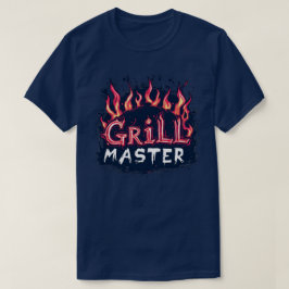 Camiseta Tipografía de barbacoa flamígera Grill Master